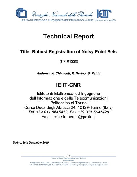 template for technical report